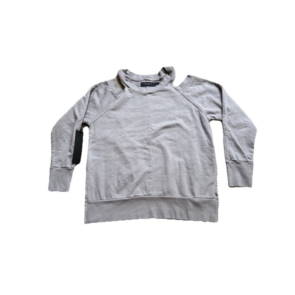 Daniel Patrick Women Gray Crewneck Cut Out Cold‎ Shoulder Sweatshirt XS